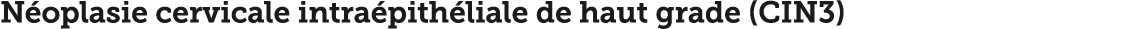 N oplasie cervicale intra pith liale de haut grade  CIN3  
